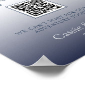 Unique Chic Navy Blue Honeymoon Fund Wedding Sign Poster (Ecke)