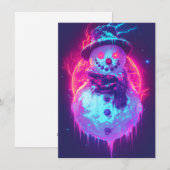 Unique Christmas Cards Cyberpunk Neon Feiertagskarte (Vorne/Hinten)