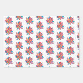 Unique Christmas Gifts Watercolor Poinsettia Geschenkpapier Set (Vorderseite 2)