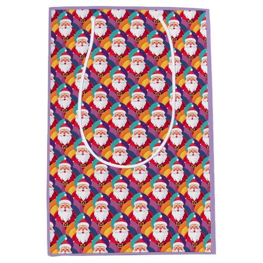 Unique Christmas Pattern Place on Medium Gift Bag Mittlere Geschenktüte (Vorderseite)