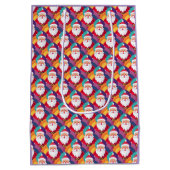 Unique Christmas Pattern Place on Medium Gift Bag Mittlere Geschenktüte (Rückseite)