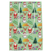 Unique Christmas Pattern Place on Medium Gift Bag Mittlere Geschenktüte (Rückseite)