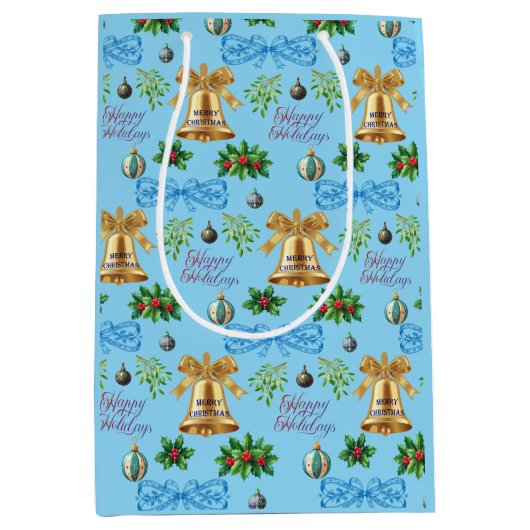 Unique Christmas Pattern Place on Medium Gift Bag Mittlere Geschenktüte (Vorderseite)