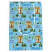 Unique Christmas Pattern Place on Medium Gift Bag Mittlere Geschenktüte (Rückseite)