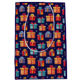 Unique Christmas Pattern Place on Medium Gift Bag Mittlere Geschenktüte (Vorderseite)