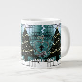 Unique Christmas Tree Modern Holiday Design Jumbo-Tasse (Vorderseite Rechts)