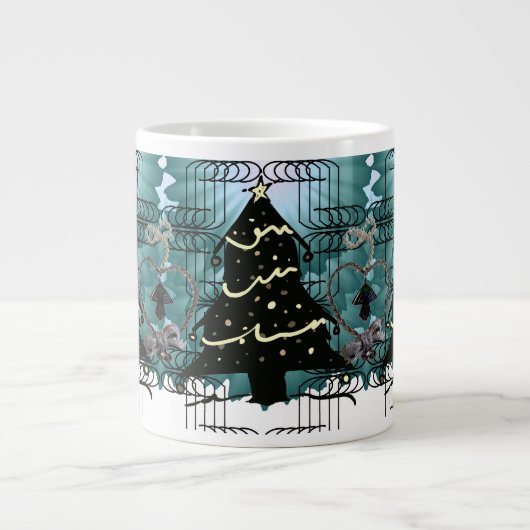 Unique Christmas Tree Modern Holiday Design Jumbo-Tasse (Vorderseite)