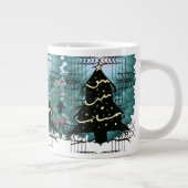 Unique Christmas Tree Modern Holiday Design Jumbo-Tasse (Rechts)