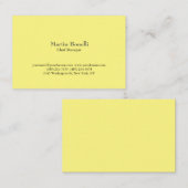 Unique Classical Simple Light Yellow Visitenkarte (Vorne/Hinten)