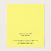 Unique Classical Simple Light Yellow Visitenkarten (Außenseite Aufgefaltet)