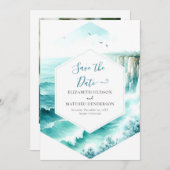 Unique Cliff Nautical Wedding Save The Date (Vorne/Hinten)
