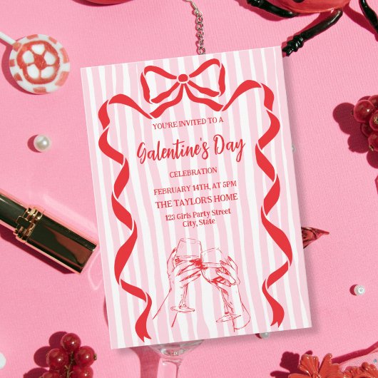 Unique Cocktail Galentine's Day Party Brunch  Einladung
