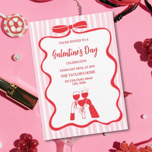 Unique Cocktail Galentine's Day Party Brunch  Einladung