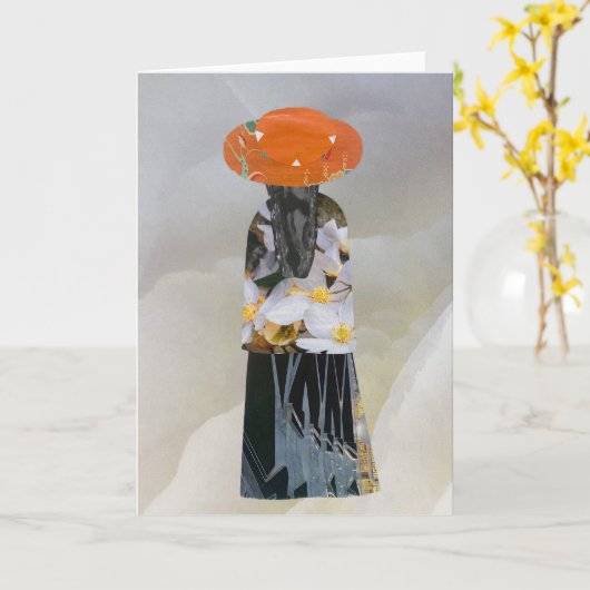 Unique Collage Earth Mama Amelia Blank Karte (Gelbe Blume)