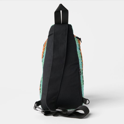 Unique Colorful Triangle Pattern & Quotes Crossbody Bag (Rückseite)