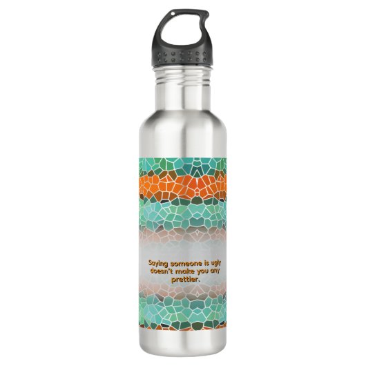 Unique Colorful Triangle Pattern & Quotes Edelstahlflasche (Vorderseite)