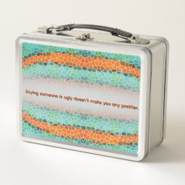 Unique Colorful Triangle Pattern & Quotes Metall Brotdose