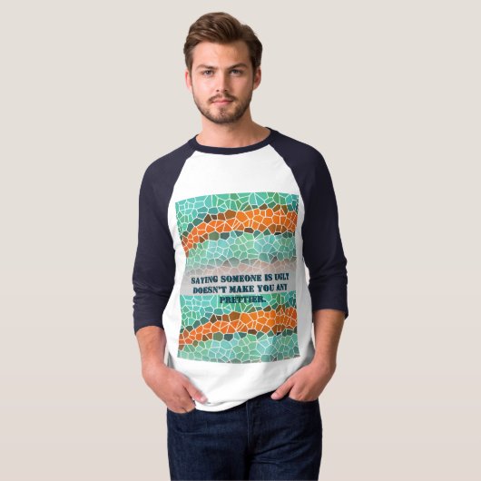 Unique Colorful Triangle Pattern & Quotes T-Shirt (Vorne ganz)