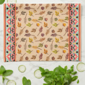 Unique combination autumn pattern Indien frame Geschirrtuch (Gefaltet)