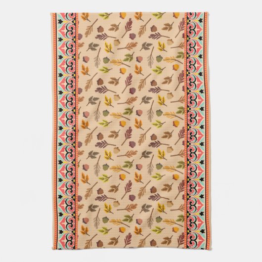 Unique combination autumn pattern Indien frame Geschirrtuch (Vertikal)