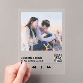 Unique Couple Foto Music Plaque QR Code Wedding Acryleinladungen (Insitu (Handheld))