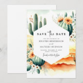Unique Custom Cactus Wedding Save The Date (Vorne/Hinten)