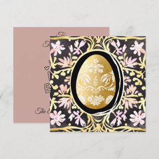 Unique Custom Easter Egg Floral Frame Celebration Feiertagskarte