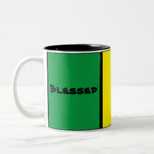 Unique Custom Jamaica Rasta Green Yellow Red Color Zweifarbige Tasse