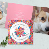 Unique Custom Photo Christmas Cards Pink Dreifach Gefaltete Urlaubskarte