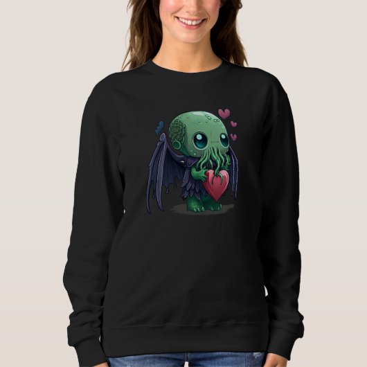 Unique Cute Cthulhu Valentines Day 3 Sweatshirt (Vorderseite)