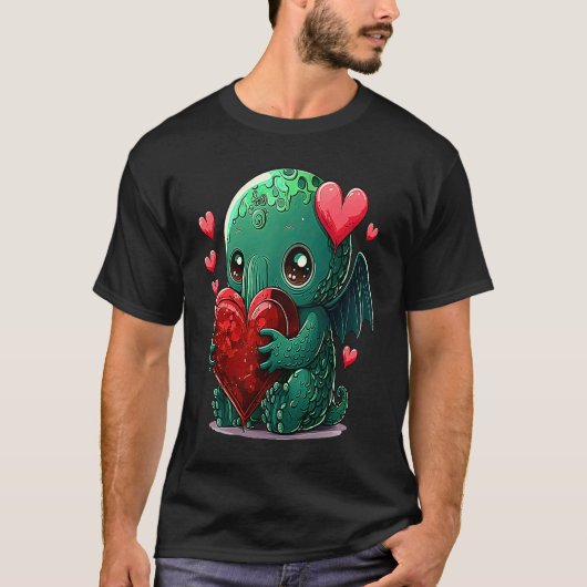 Unique Cute Cthulhu Valentines Day T-Shirt (Vorderseite)