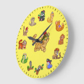 Unique Cute Exotic Animals Themed Große Wanduhr (Winkel)