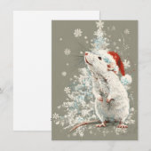 Unique Cute Rat Christmas Cards Feiertagskarte (Vorne/Hinten)