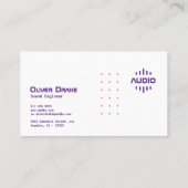 Unique Deep Lila Pink Modernes Soundstudio Visitenkarte (Rückseite)