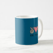 Unique Design Peace Love Joy Hapness Motivational Kaffeetasse (VorderseiteRechts)
