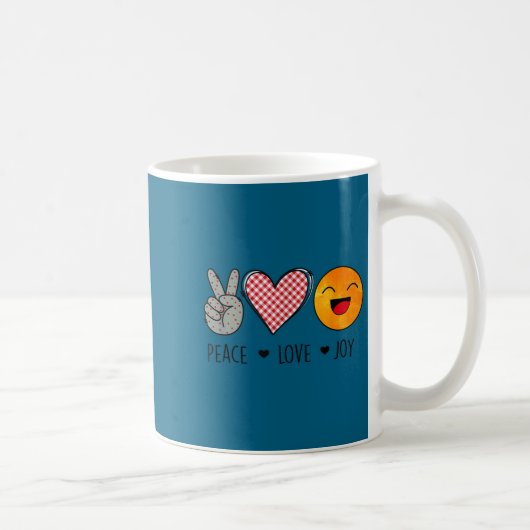 Unique Design Peace Love Joy Hapness Motivational  Kaffeetasse (Rechts)