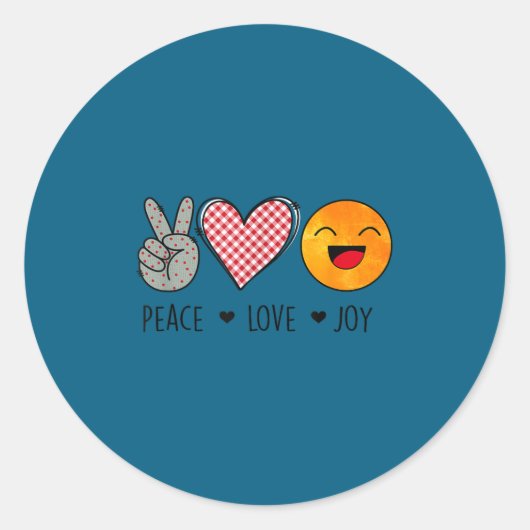 Unique Design Peace Love Joy Hapness Motivational  Runder Aufkleber (Vorderseite)