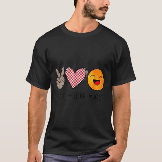 Unique Design Peace Love Joy Hapness Motivational T-Shirt (Vorderseite)