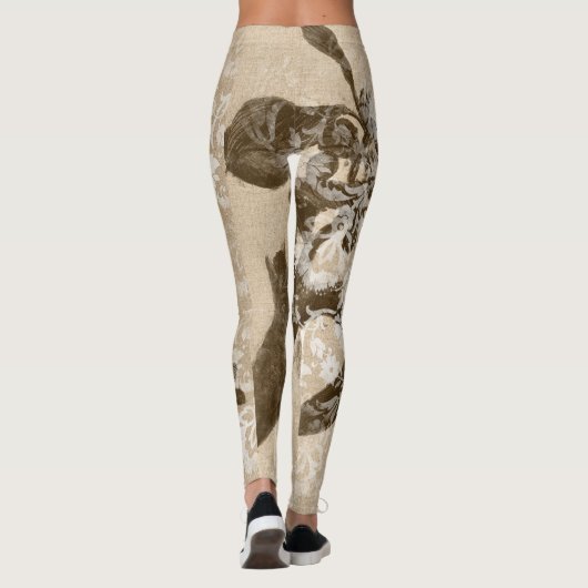 Unique Dessert Ephemera Camouflage Pattern Leggings (Rückseite)