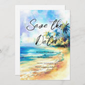 Unique Destination Beach Hochzeit Save The Date (Vorne/Hinten)