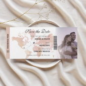 Unique Destination Map Boarding Pass Save the Date Magneteinladung