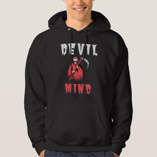 Unique Devil Mind Hoodie - Edgy Graphic (Vorderseite)