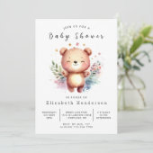 Unique Digital Bear Baby Dusche Einladung (Stehend Vorderseite)
