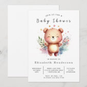 Unique Digital Bear Baby Dusche Einladung (Vorne/Hinten)