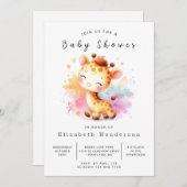 Unique Digital Giraffe Baby Dusche Einladung (Vorne/Hinten)