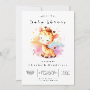 Unique Digital Giraffe Baby Dusche Einladung