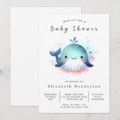 Unique Digital Whale Baby Dusche Einladung (Vorne/Hinten)