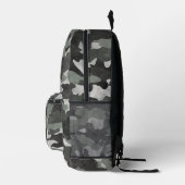 Unique Distressed Black and Gray Camouflage Patter Bedruckter Rucksack (Rechts)