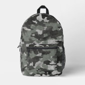 Unique Distressed Black and Gray Camouflage Patter Bedruckter Rucksack (Vorderseite)