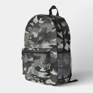 Unique Distressed Black and Gray Camouflage Patter Bedruckter Rucksack